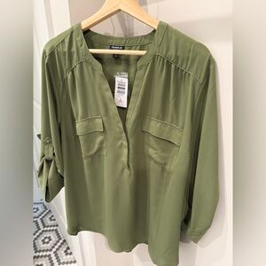 Torrid Olive Green Harper Blouse